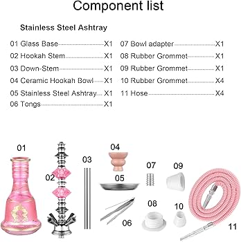 Amazon.com: Hookah Set 4 Hose 21'' Shisha Hookah Set with