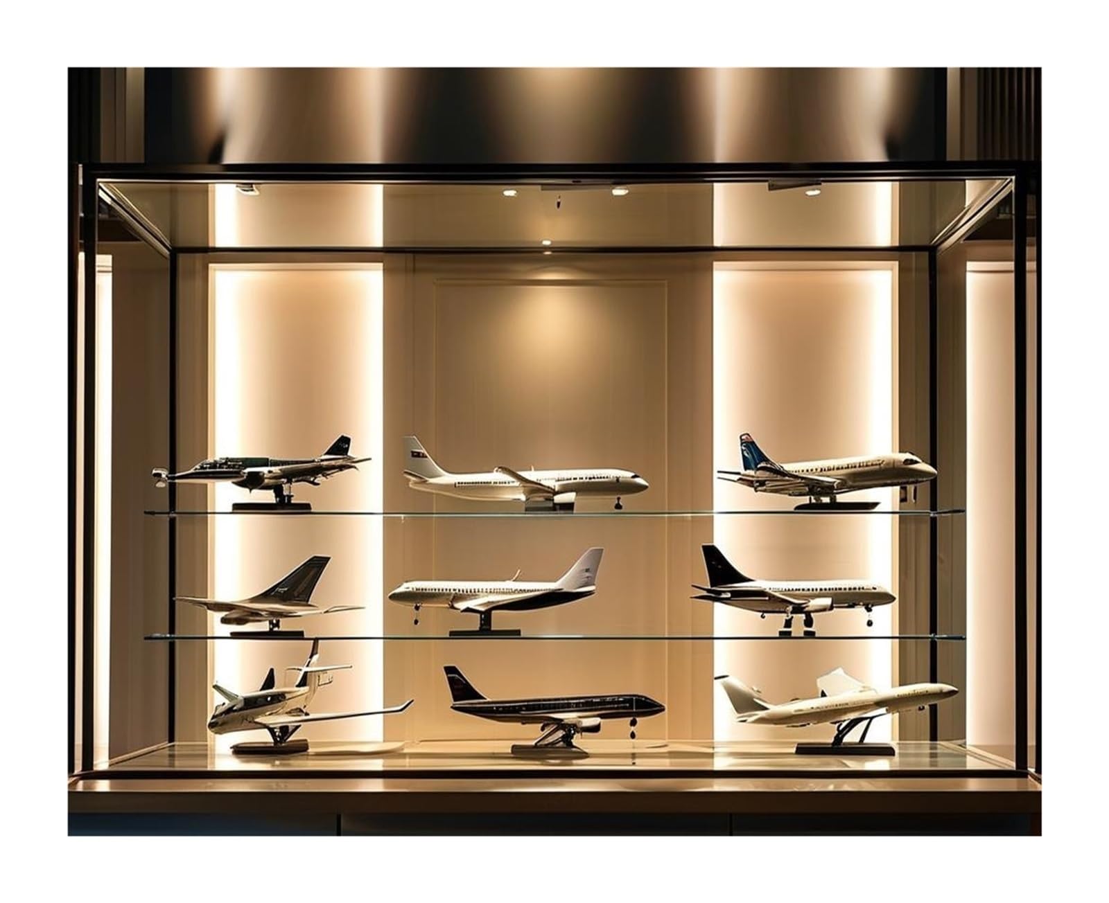Aereo in Metallo pressofuso per Modello di Aeroplano in Resina pressofusa 737 Donghai 47CM con Supporto B737 per la Collezione di Appassionati di Aviazione per Raccolta ed Esposizione (con Luce)