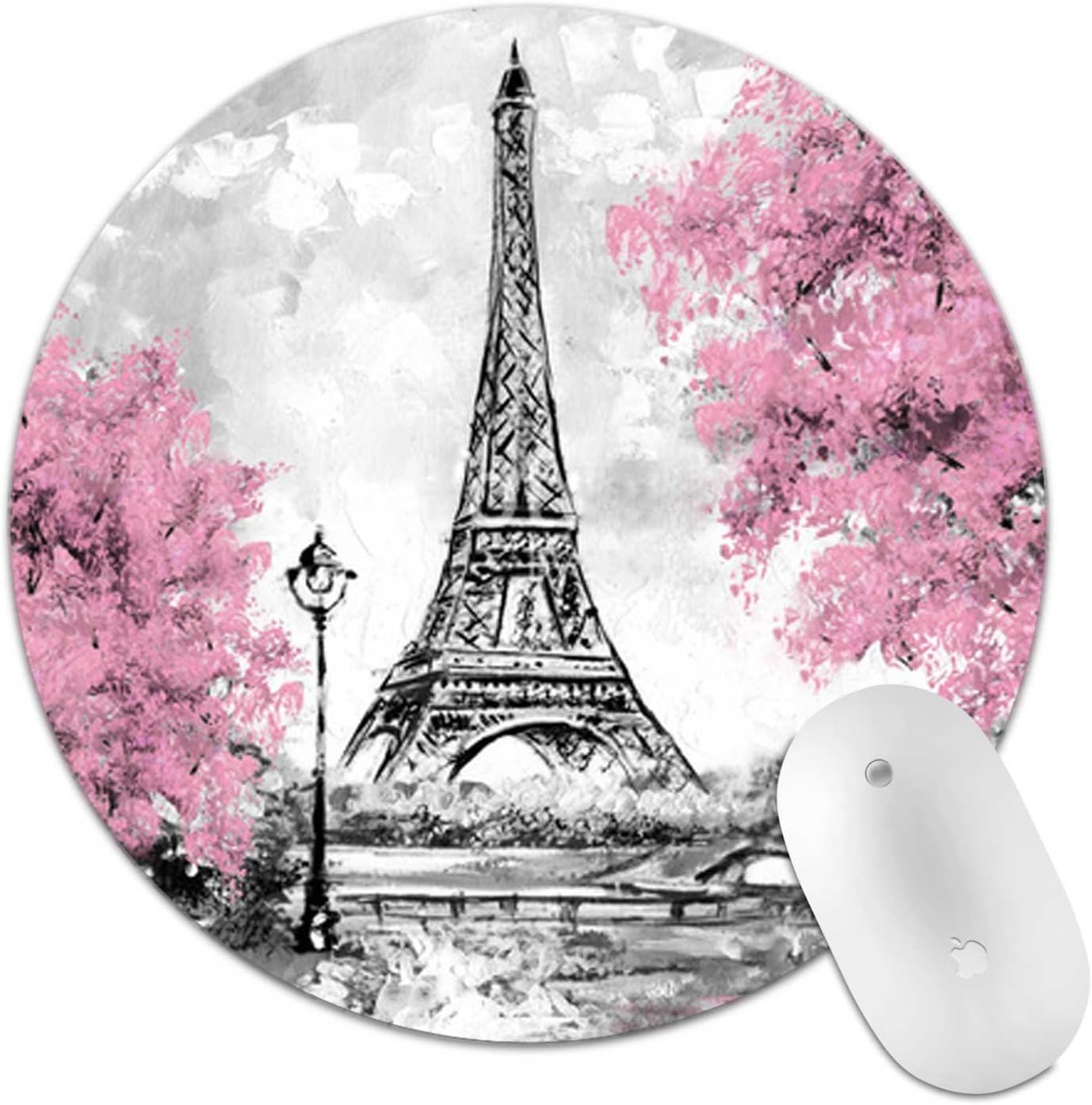 Mouse Mat, Customized Durable Non-Slip Rubber Round Gaming Mouse Pad, Mouse Mat for Professional Gamers and Office (Eiffel Tower2)