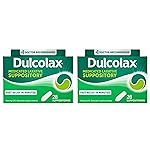 Dulcolax Stimulant Laxative Medicated Suppositories, Predictable & Effective Constipation Relief, Bisacodyl 10 mg, 28 Count, 2 pk