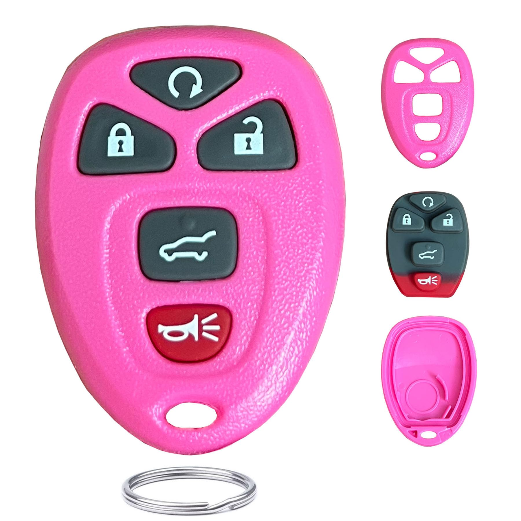 Kepdul Replacement for 2007-2015 Buick Cadillac Chevy GMC Saturn Keyless Entry Remote Smart Keys Case (5-Button-Pink)