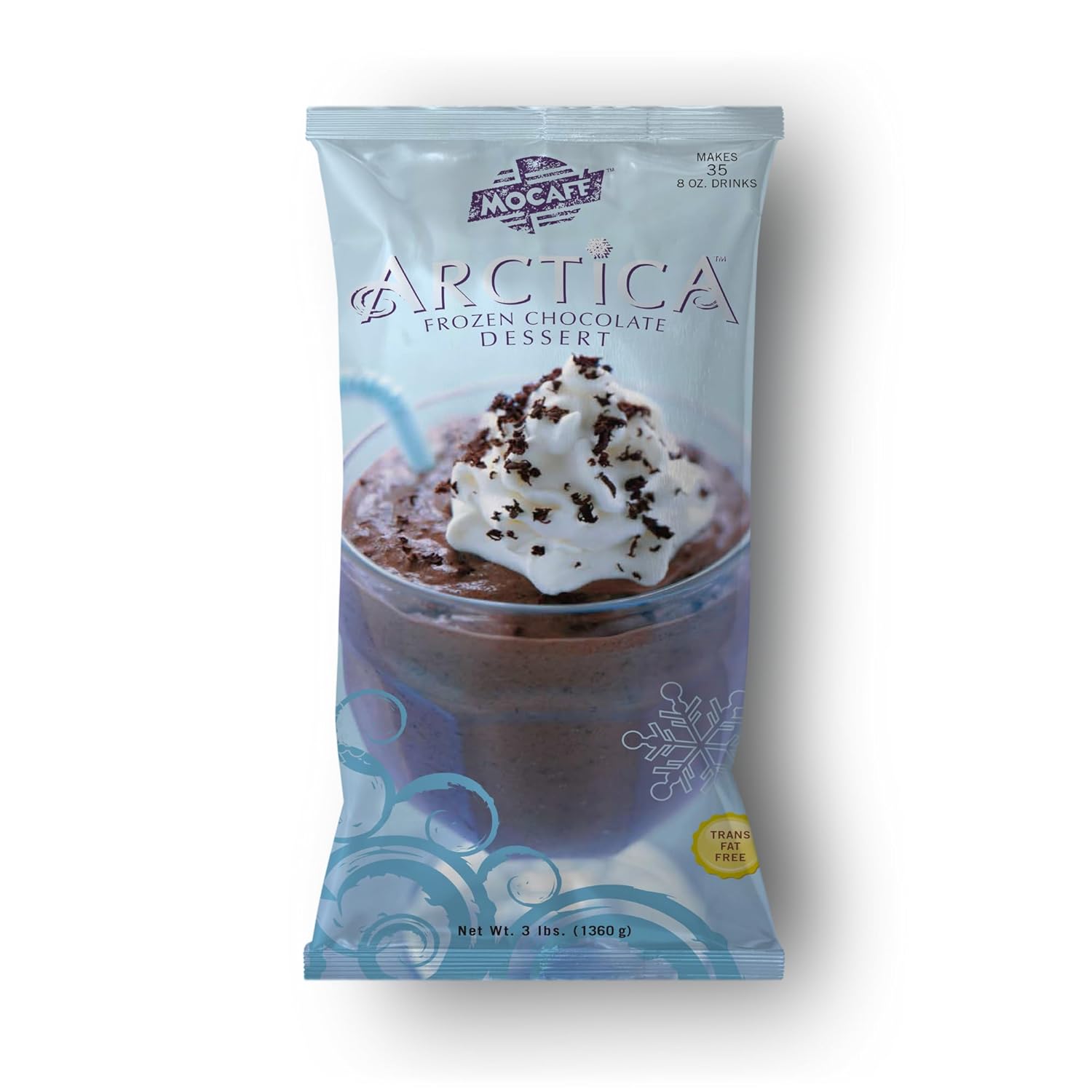 MOCAFE Frozen Hot Chocolate Drink Mix, Arctica Rich Dark Cocoa Frappe Powder, 3lb Bulk Bag