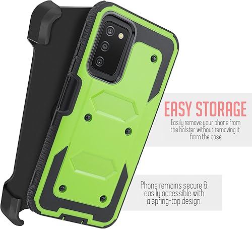 Miniatura 4 de Funda diseñada para Samsung Galaxy A03S, con protector de pantalla integrado, soporte giratorio con clip para cinturón, funda protectora de cuerpo