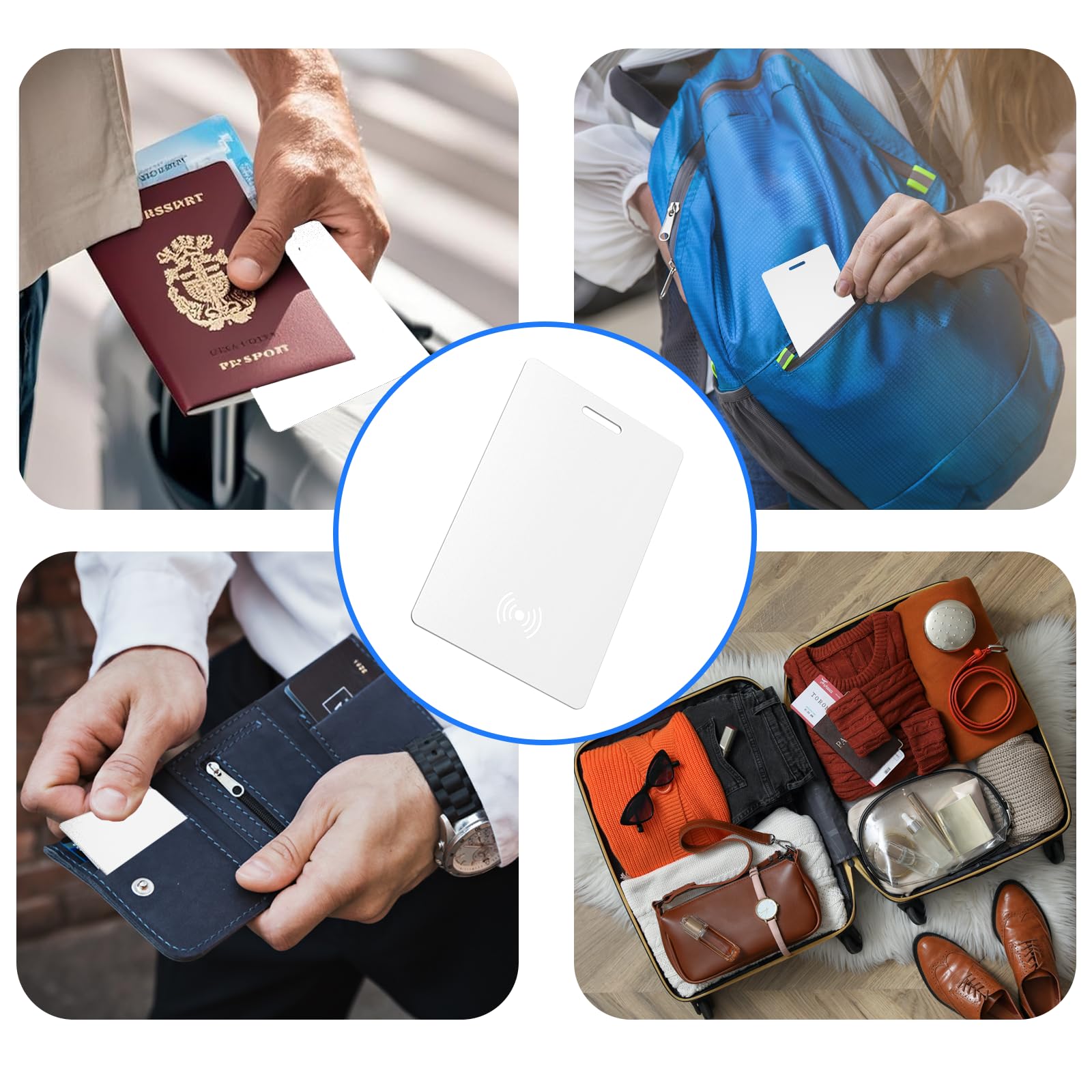 Trova portafoglio per Android, scheda di monitoraggio del portafoglio certificata Google, sottile 1,8 mm, wireless, ricaricabile, Bluetooth, localizzatore di oggetti, impermeabile IP68, per app Google