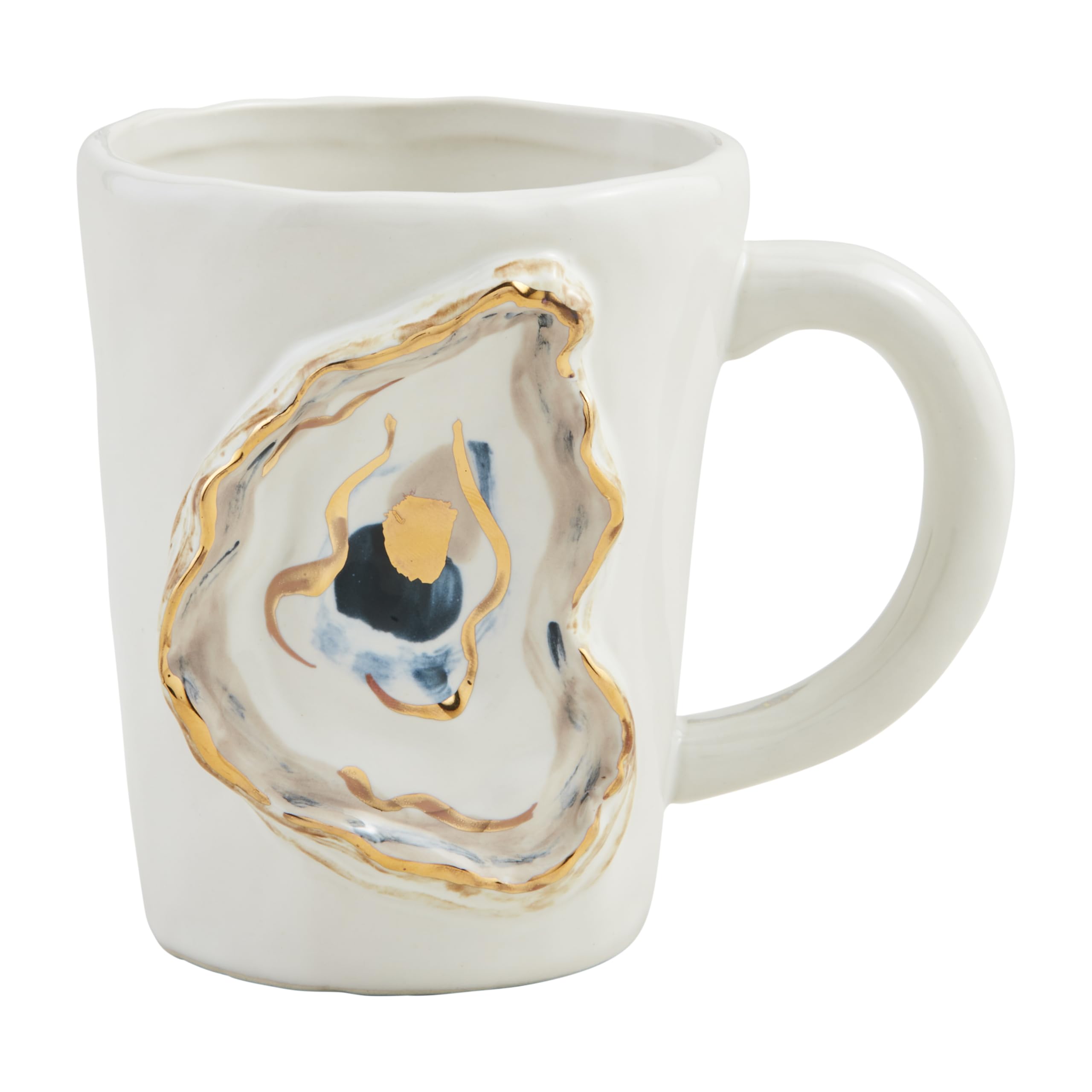 Mud Pie Raised Oyster Mug; 14 oz