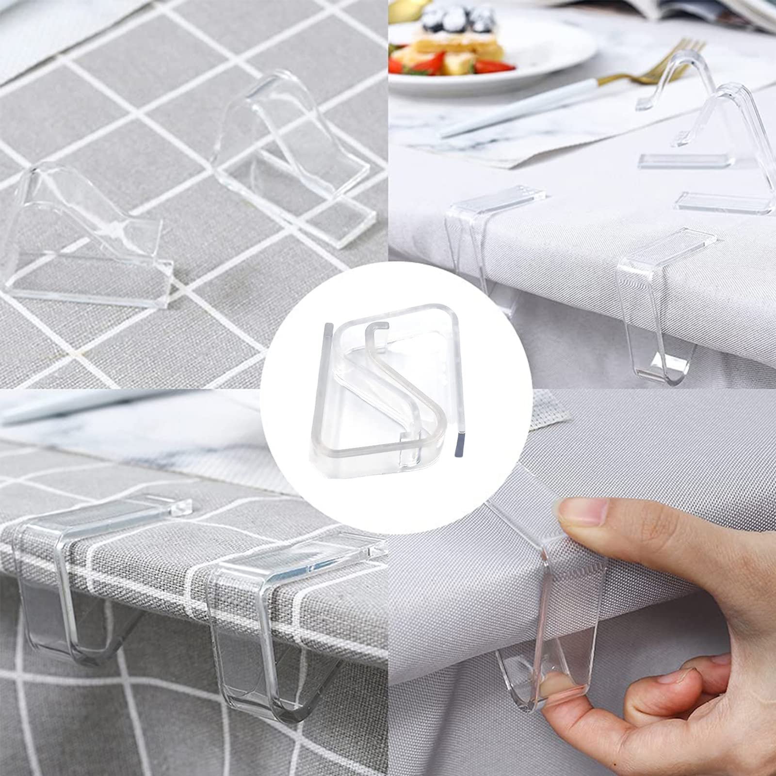 Set 8 Clip Fermatovaglia Trasparenti - Per Tavoli Da Esterno E Picnic - Foto 3