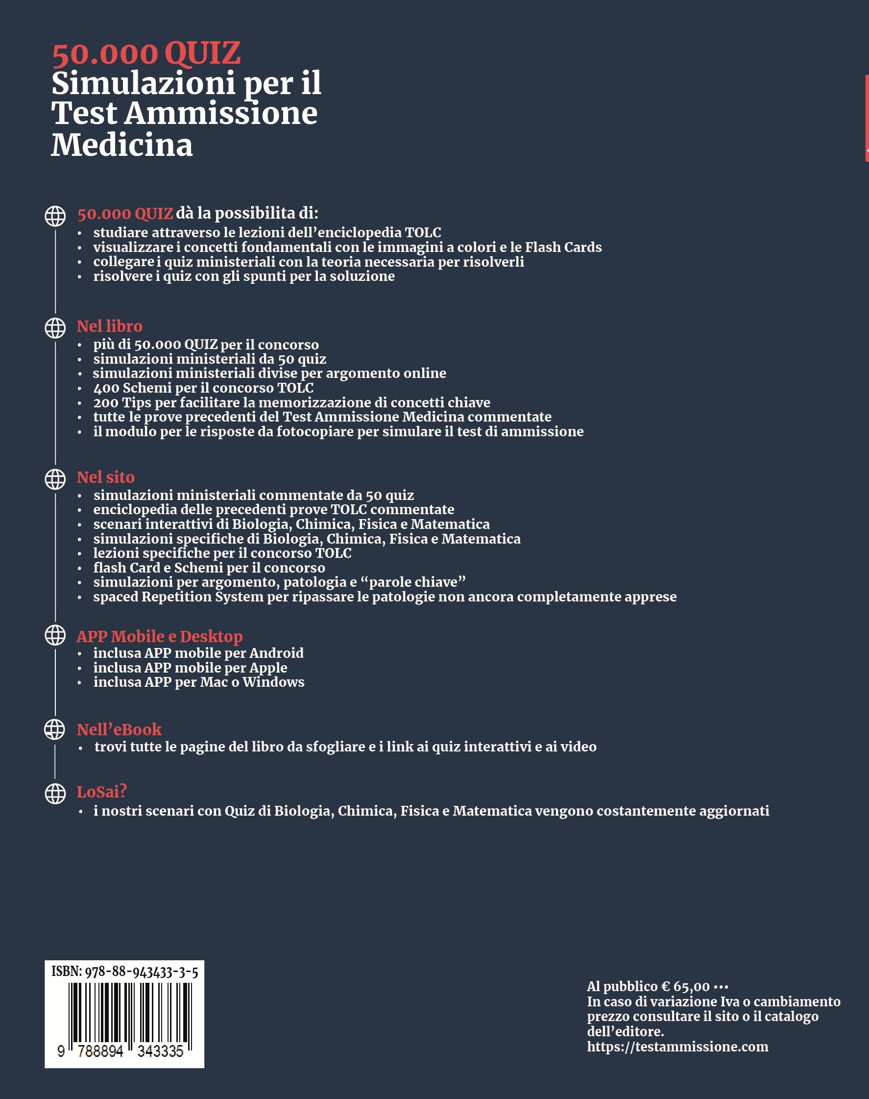 50000 QUIZ - Test Ammissione Professioni Sanitarie