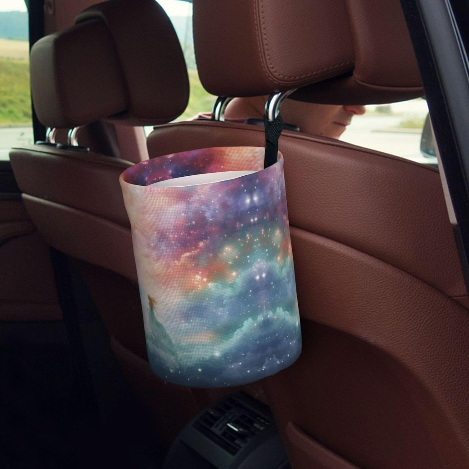Fantasy Paradise Space Hanging car Trash can, Foldable car Trash can, car Storage Box Accessories, Suitable for Travel SUV Truck Sedan image 5