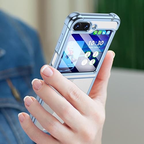 Miniatura 6 de Funda para Galaxy Z Flip 5, funda Z Flip 5, transparente, delgada, transparente, bisagra a prueba de golpes, suave TPU flip5 funda para teléfono