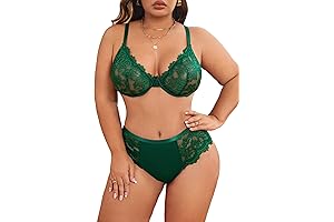 Women's Plus Size Lace Sexy Lingerie Sets Matching Bra and Panty Set