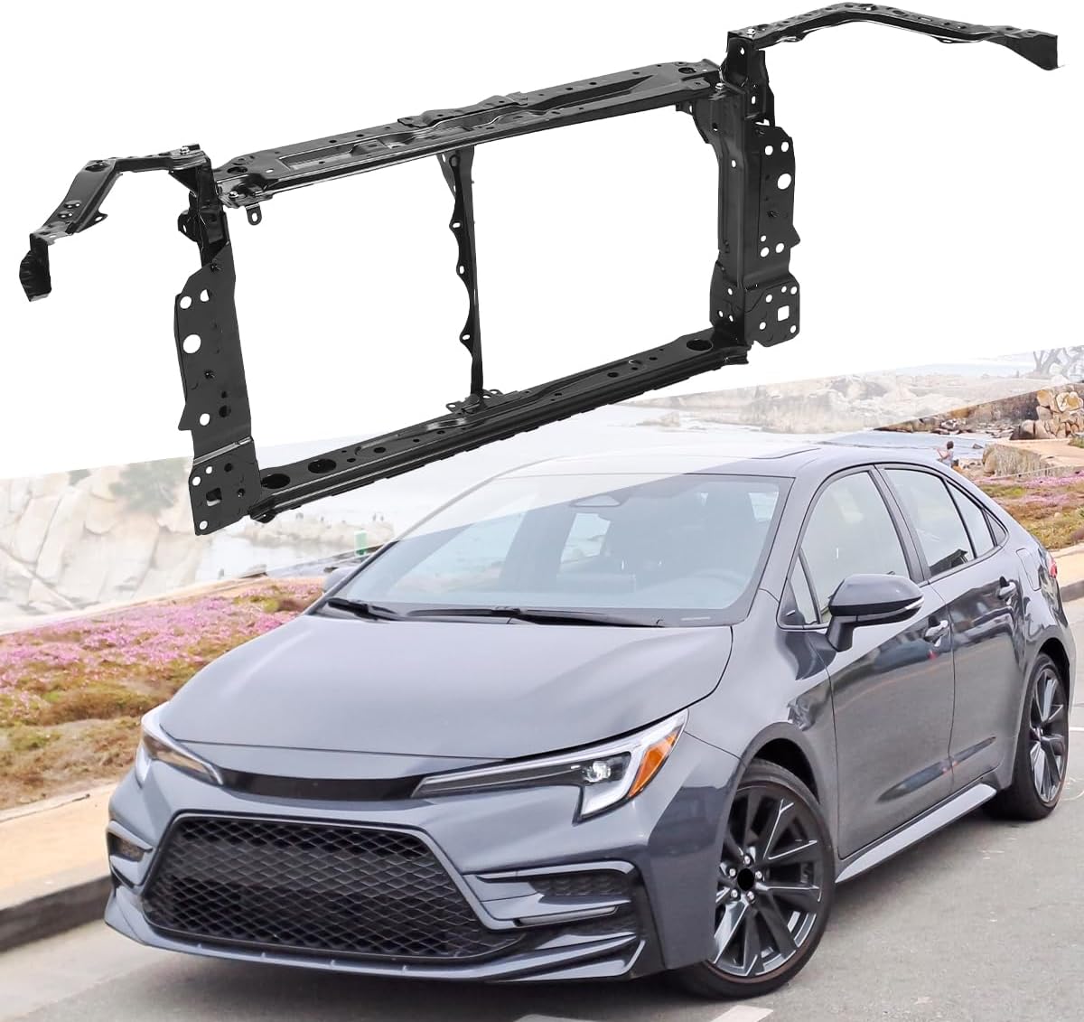 Front Radiator Support Bracket Front Radiator Core Support Assembly Compatible with Toyota Corolla 2023 2024 2025