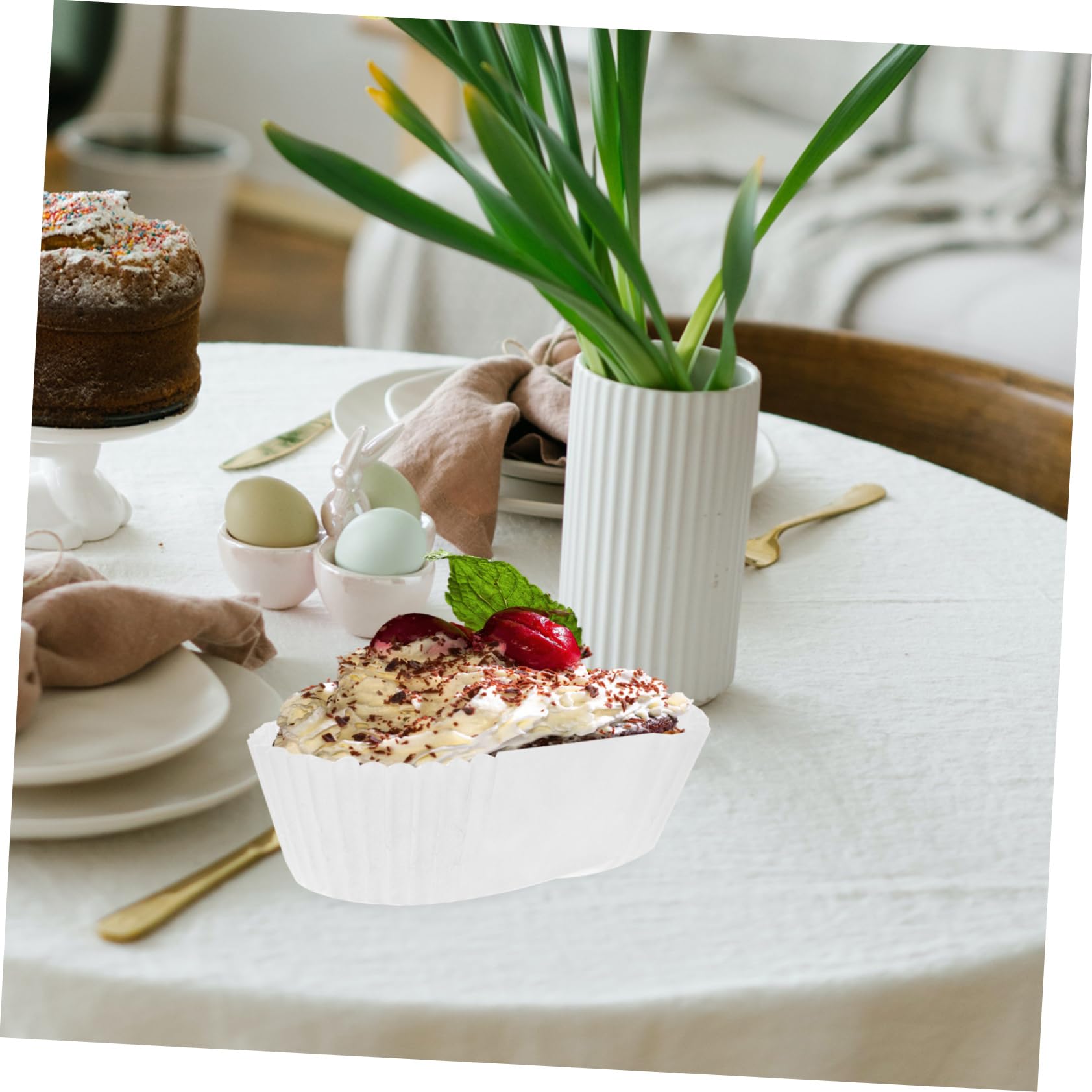 Alipis 4 Stück Kuchenförmchen Ovale Backförmchen Muffin Backförmchen Cupcake Cupcake Förmchen Ovale Förmchen Papier Backboot Form e Kuchenförmchen Fettdichte