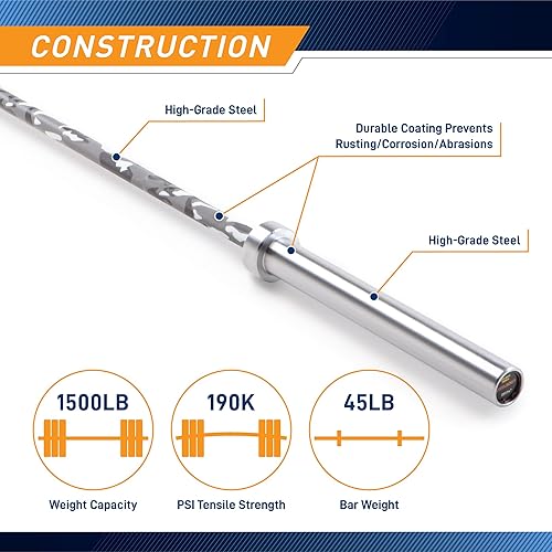 Miniatura 7 de Steelbody IWF - Barra de peso olímpica estándar de 44.1lbs y 33.1lbs, varios colores disponibles