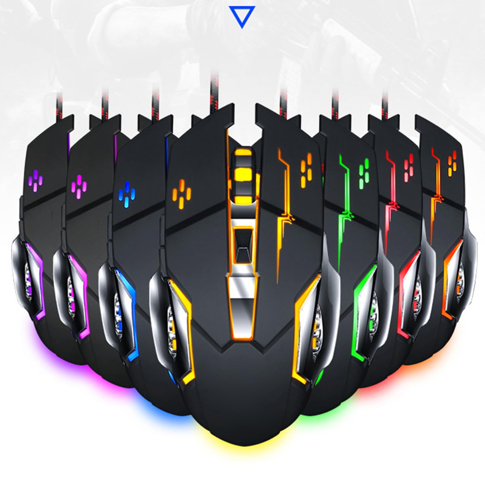 Uonlytech 1pezzi Mouse Cablato Usb Ergonomico Per Computer Da Ufficio Per Pc Desktop Laptop Argento