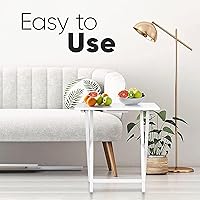 Vista 43 de PJ Wood Mesa rectangular plegable portátil para servir aperitivos, construcción de madera maciza con acabado natural (juego de 4 piezas)