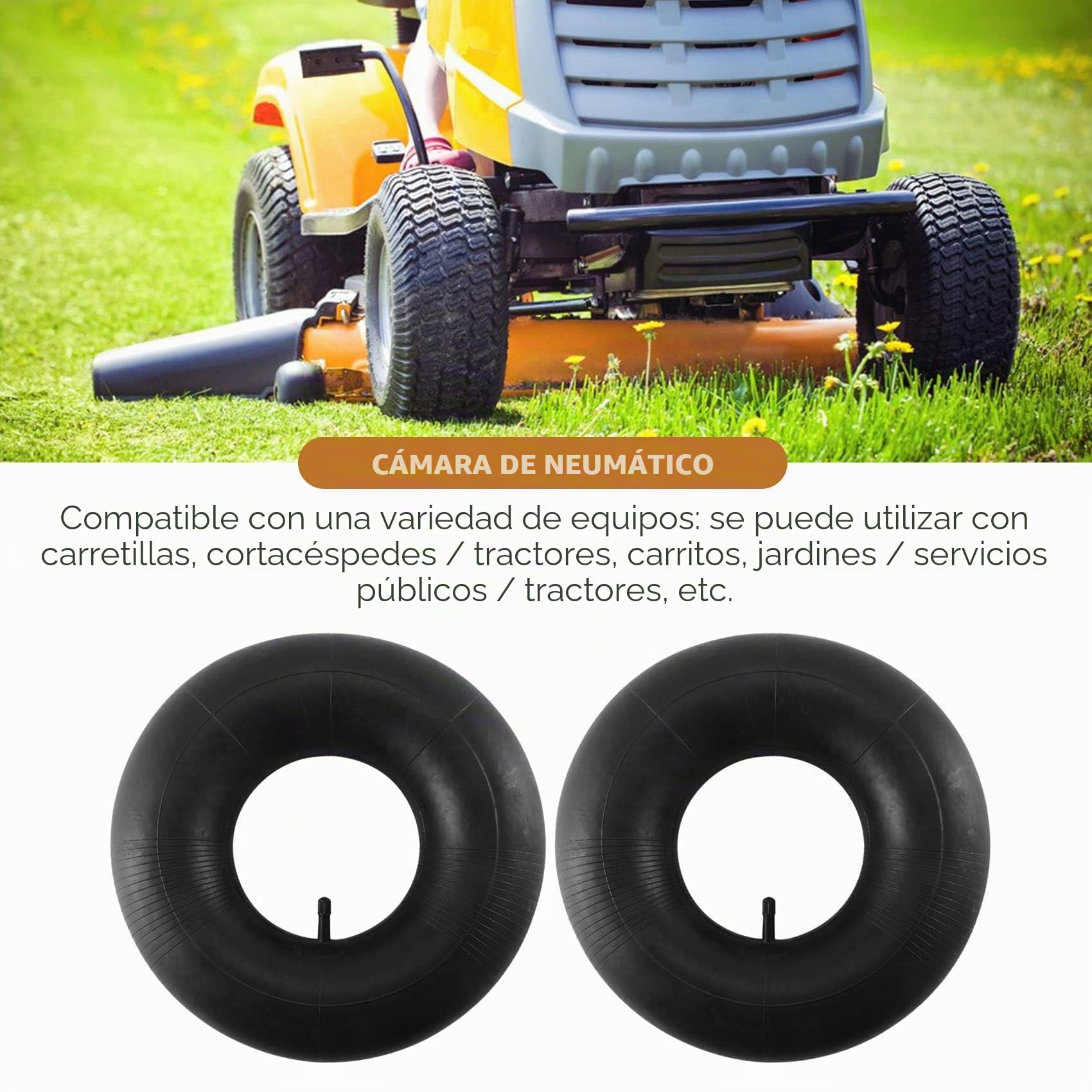 Conjunto de Cámaras de 15X6.00-6 Cámara de para Neumático de Césped 15X6X6 TR13 Tractor de Cortacésped