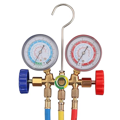 Miniatura 2 de AC Manifold Gauge Set AC Refrigeración 3FT Color Manguera Fit R404A R134a R12 R22