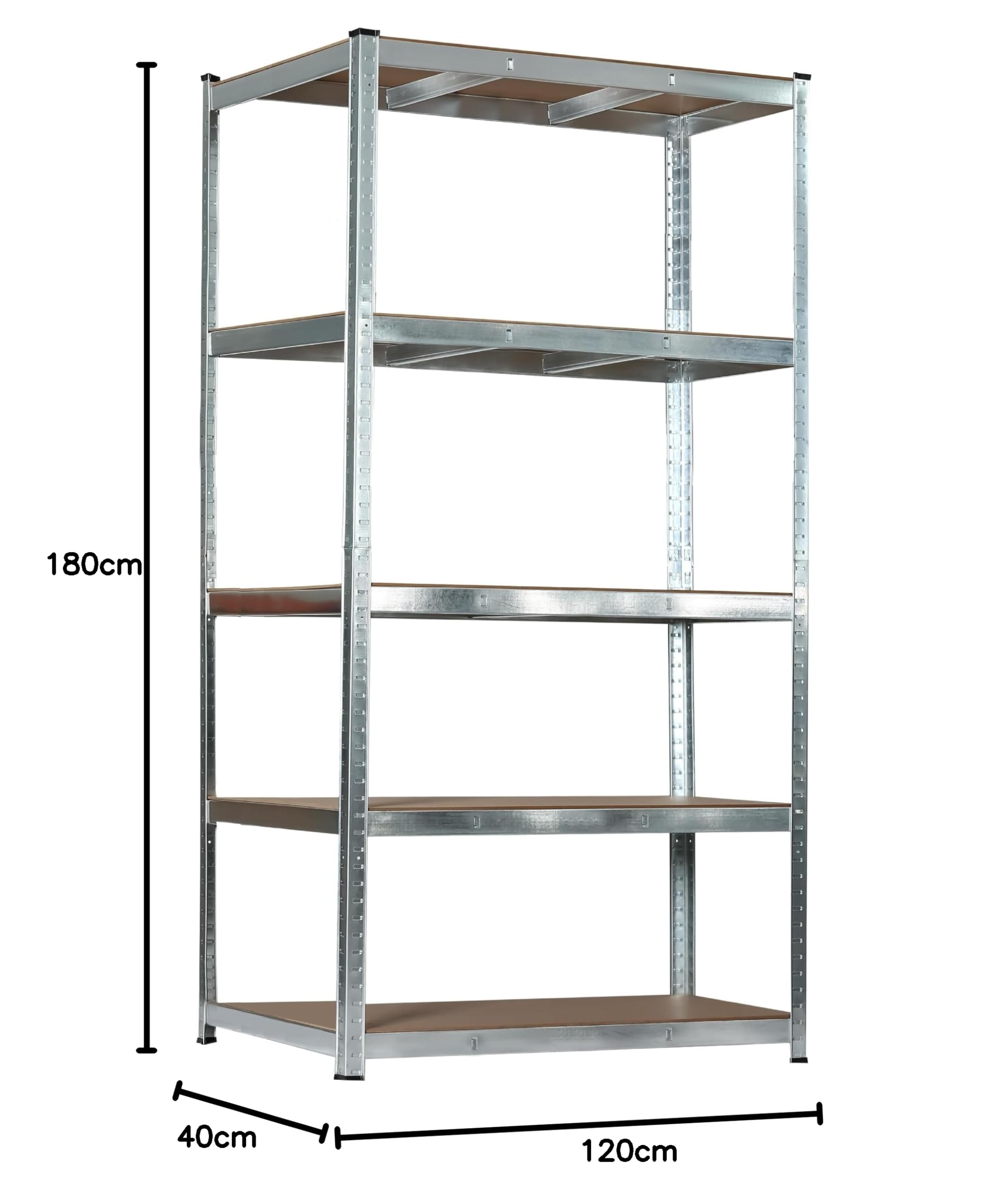 SCHULTE Regalwelt Stecksystem-Schwerlastregal - 5 MDF Böden 180x120x40 cm (HxBxT), verzinkt