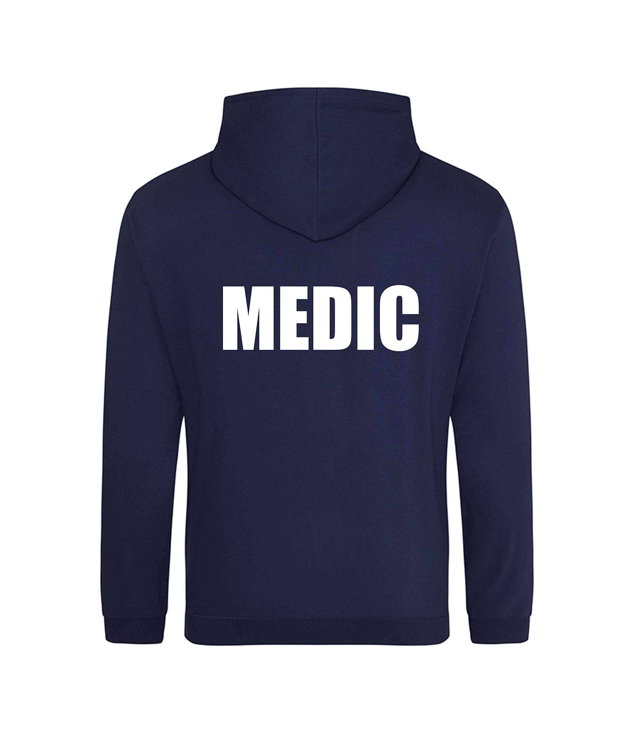 Brook Hi Vis Uk Unisex Navy Medic Printed Hoodie, Medical Clothing XX-Large