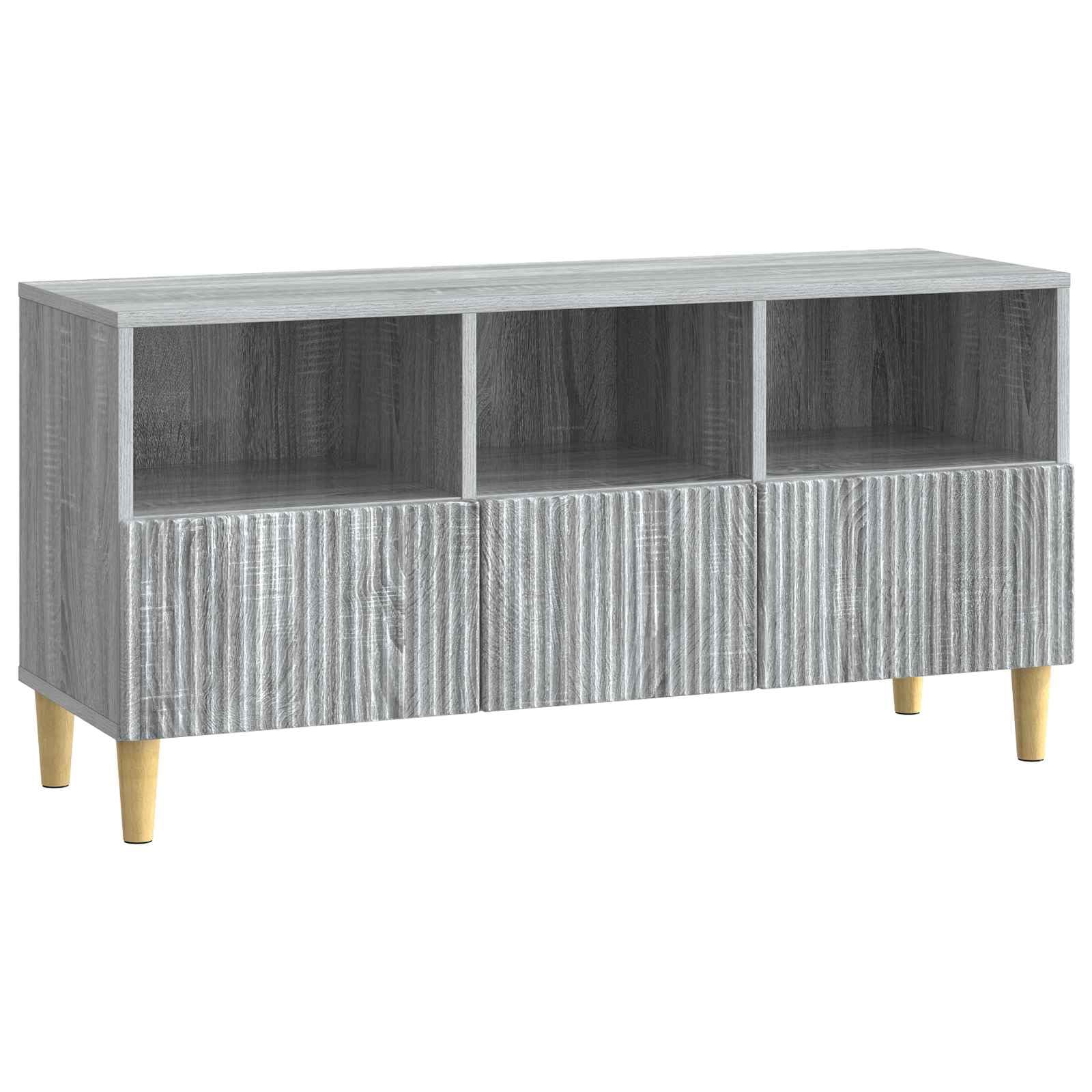 Meuble TV gris Sonoma résistant pour ranger vos câbles de salon