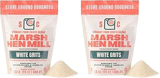 Marsh Hen Mill White Grits | Stone Ground White Corn | Gluten-Free, No Additives | Instant for Quick Meals | Family Farm Grown on Wadmalaw Island | Old-Fashioned Grits | 24 oz (Pack of 2)