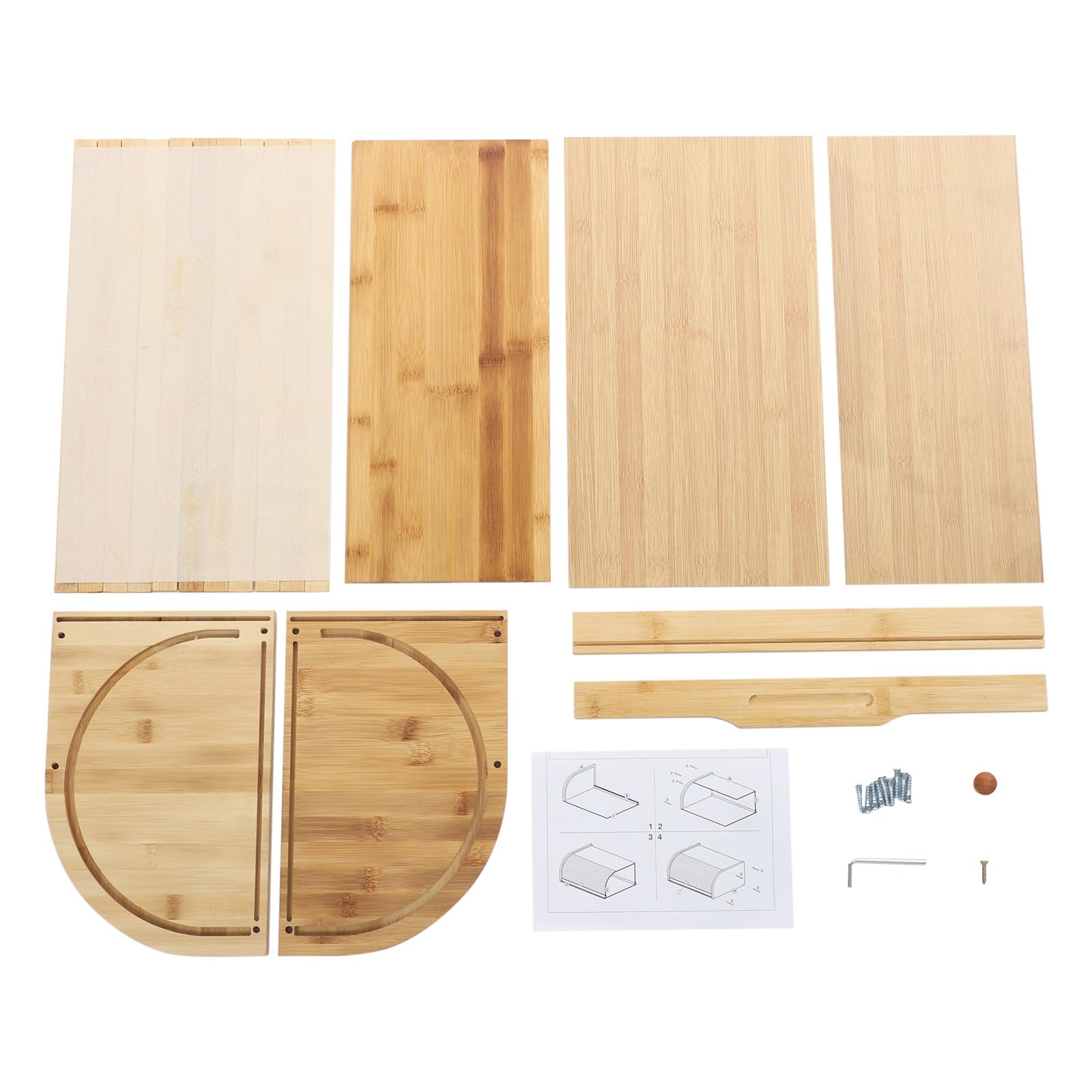 Panera de bambú con tapa enrollable para guardar productos horneados como pan, pasteles, baguettes y patatas, 40,2 x 27 x 17,3 cm