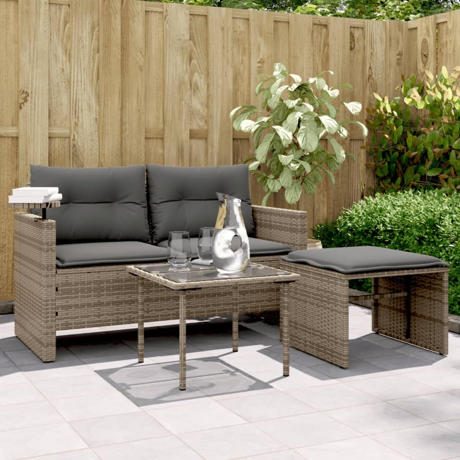 Salon de jardin en polyrotin Homgoday Typo365460 pour vos soirées d'été