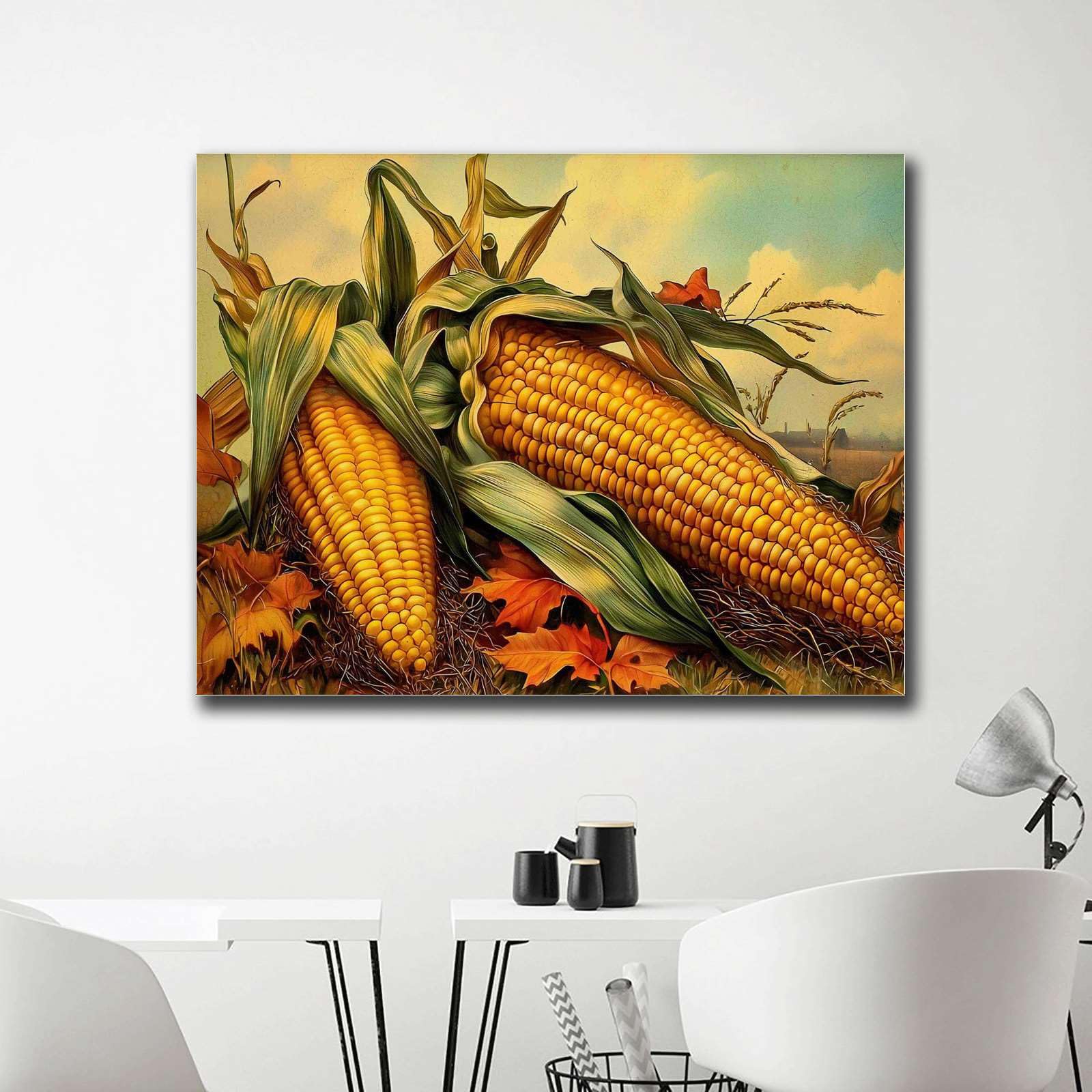 Amazon.com: HSHYXARTYX Poster Wall Art Picture Vintage Autumn Corn