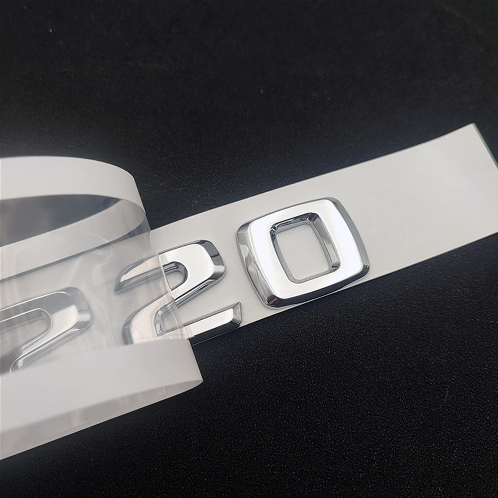 Emblema Posteriore C220 Argento Per Mercedes Classe C (W203/W204/W205) – Logo 3D In ABS, Antiruggine E Impermeabile
