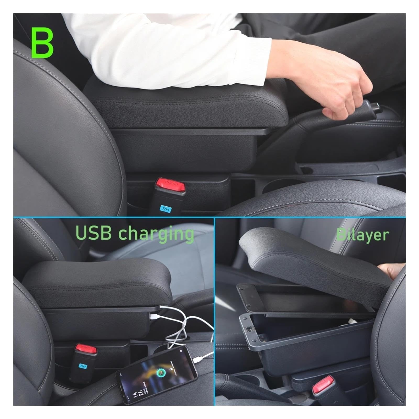 Para Duster Para Dacia Para Oroc Caja Almacenamiento Reposabrazos Coche