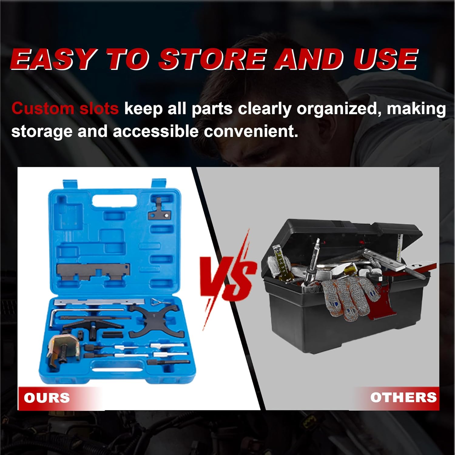 20Pcs Camshaft Timing Tool Kit Flywheel Locking Tool Compatible for Ford Fiesta Fusion Focus Compatible for Volvo Engines 1.4 1.6 1.8 2.0 Di TDCi TDDi ECOBOOST 1.6 Ti-VCT 1.5 1.6 VVT