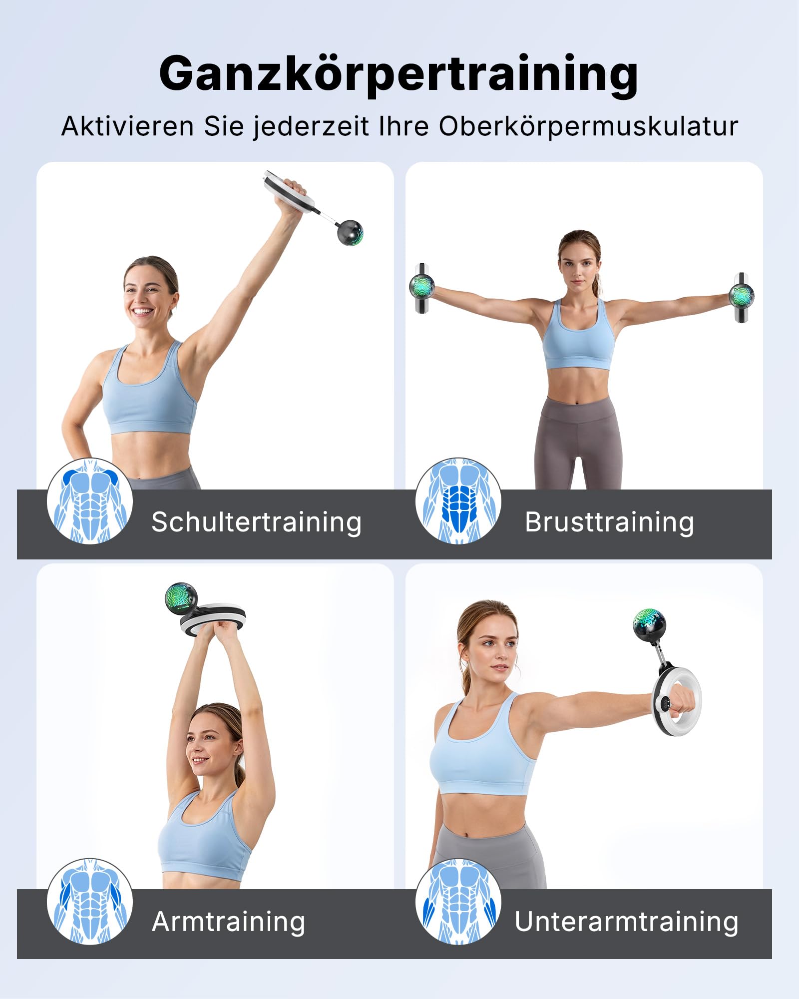 MERACH Unterarmtrainer mit Zähler & RGB-Lichtern, 360° Rotierender Armtrainer für Zuhause Büro, Geeignet für Muskelregeneration, Gelenkpflege Schultermobilität, für Damen und Herren