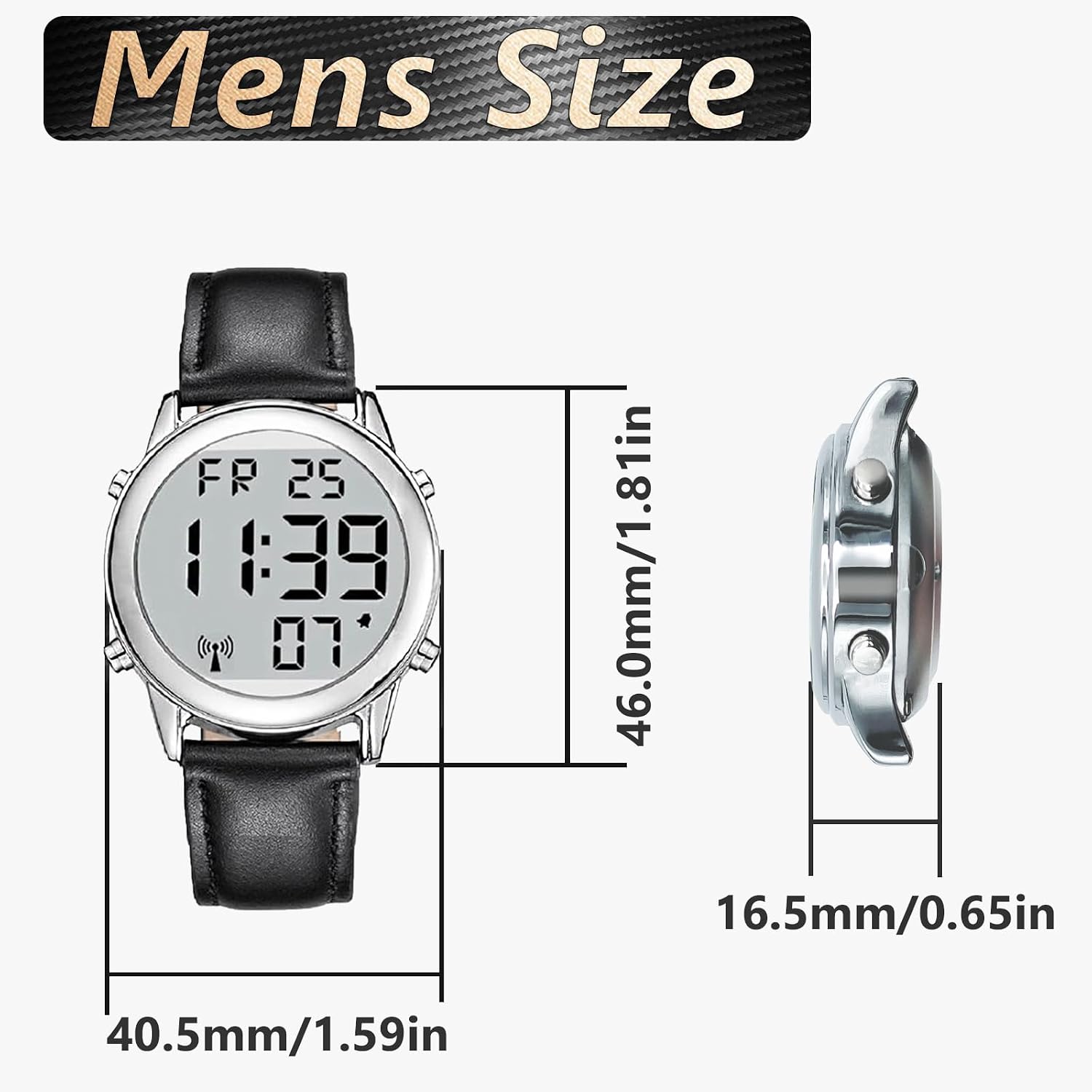 Atomic American English Talking Digital Watch Speaks Clear and Loud Time, Date and Alarm time for Senior,Visually impaired or Blind People