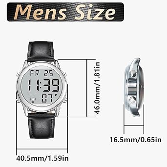 RUNCAR Atomic American English Talking Watch Speaks Clear and Loud Time, Date and Alarm time Stretch Band for Senior,Visually impaired or Blind People