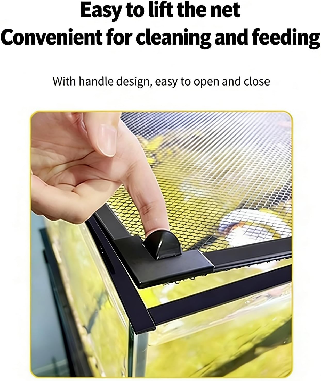 Reptile Tank Escape Proof Net Fresh Air Netting Lid Magnetic Aquarium Lid Tank Hood top Cover Anti(120cm x 60cm)