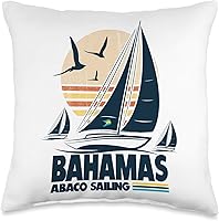 Vista 4 de ISLAND701 Bahamas Souvenirs Online Vacation Cruise Abaco Sloop Sailing Bahamas Regatta Sailing - Almohada con bandera de las Bahamas, 18 x 18