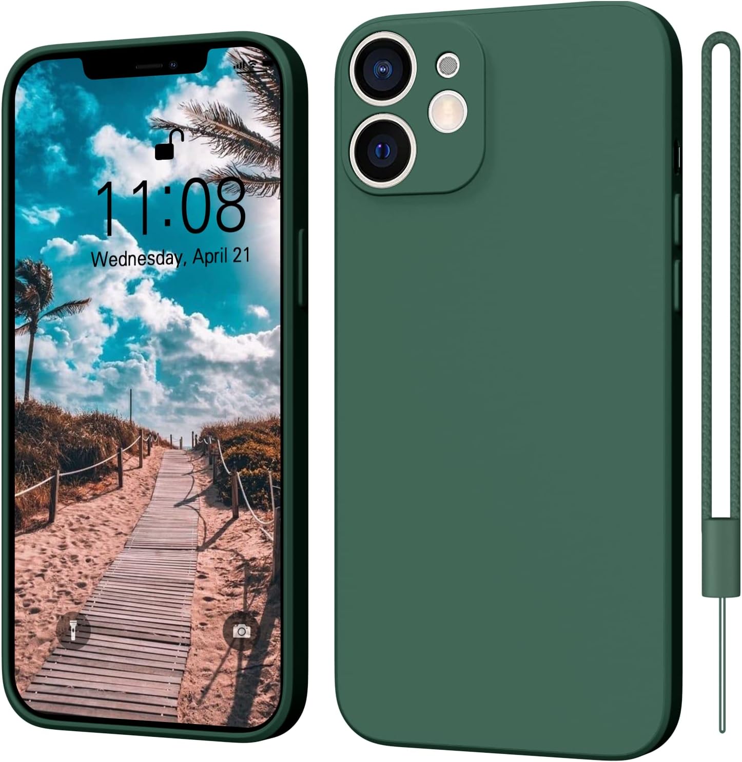 ORDA iPhone 12 Mini Silicone Slim Case, Dark Green Togo Ubuy