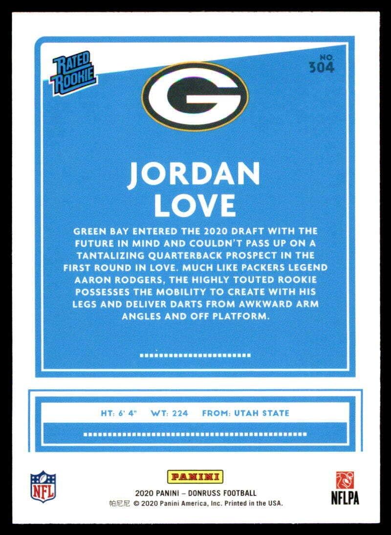 Football NFL 2020 Donruss #304 Jordan Love RC Packers