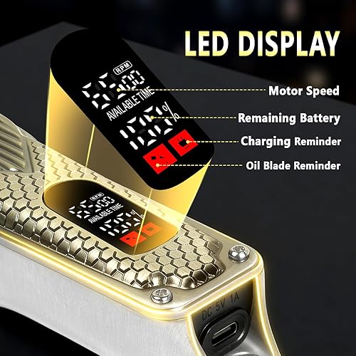 Miniatura 6 de VanEdwin Cortapelos profesionales resistentes para hombres, sensación premium, textura y agarre, cortapelos inalámbricos para peluqueros,