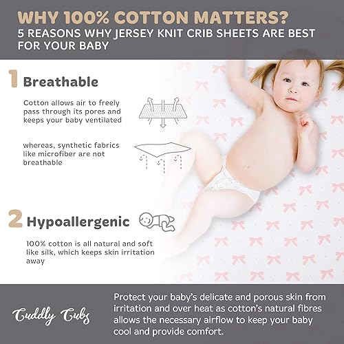 Miniatura 9 de Cuddly Cubs Juego de sábanas bajeras para cuna paquete de 2  Sábanas de colchón de algodón de jersey para bebé niño cuna de niña  Rayas grises