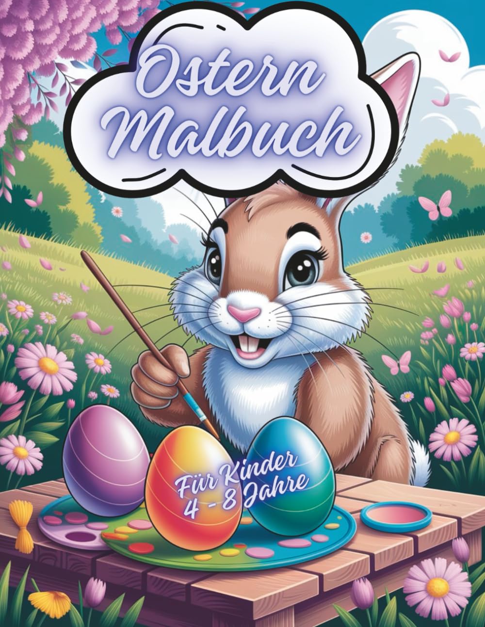 Ostern Malbuch – Für Kinder 4–8 Jahre: 50 fröhliche Oster-Motive zum Ausmalen – Kreativer Malspaß für Kindergarten- und Grundschulkinder