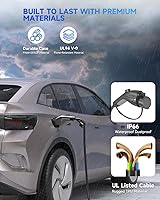 Vista 8 de Cable de extensión J1772, cable de extensión de cargador EV 32A, cable de carga de 21 pies para vehículo eléctrico de 110 V-240 V, compatible
