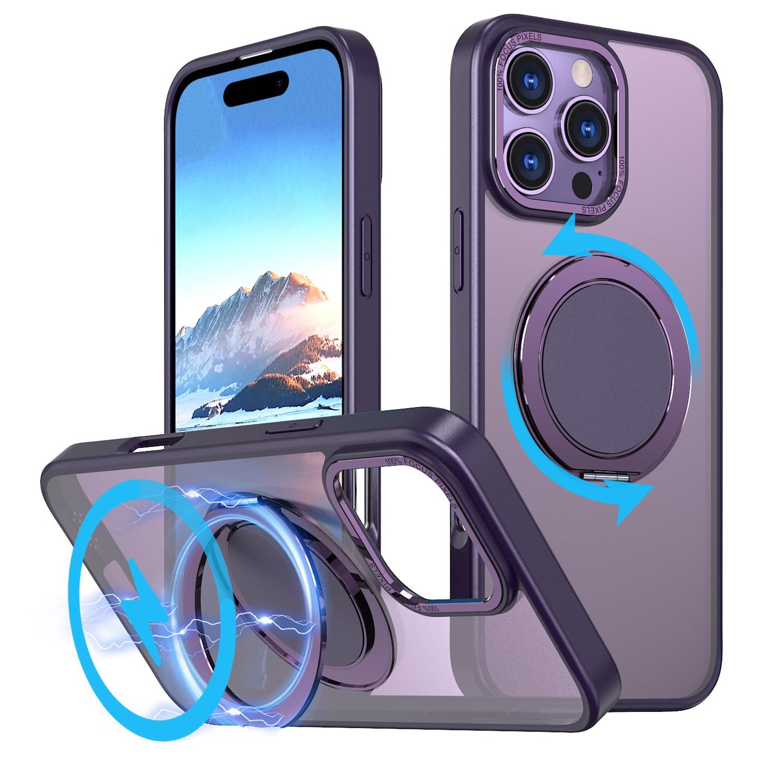 Coque iPhone 16 Pro Max violette protection polycarbonate mate rigide MagSafe - 8