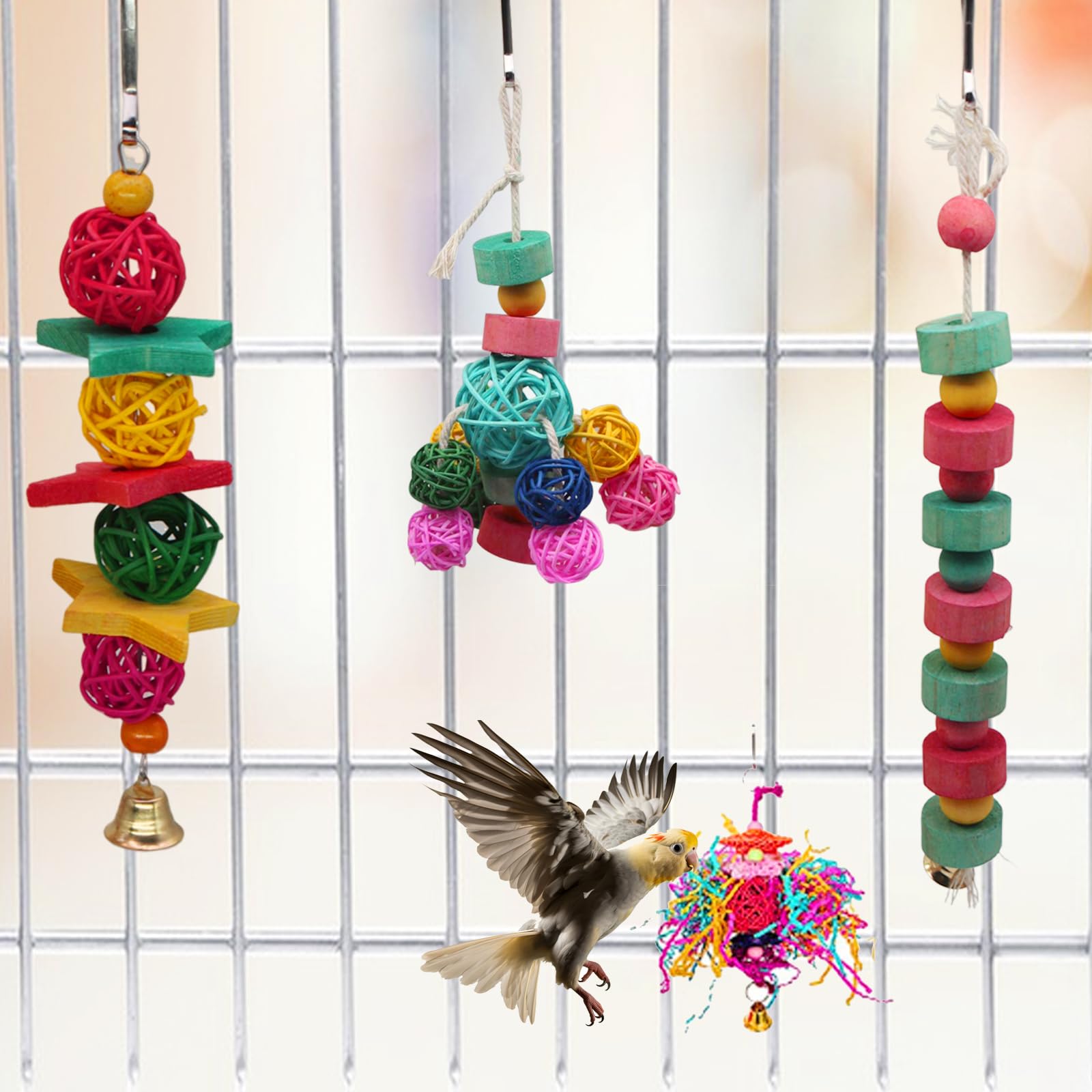 Parakeet Swing Chew Toys Ducklimo Bird Swing Toy Set | 12-Piece