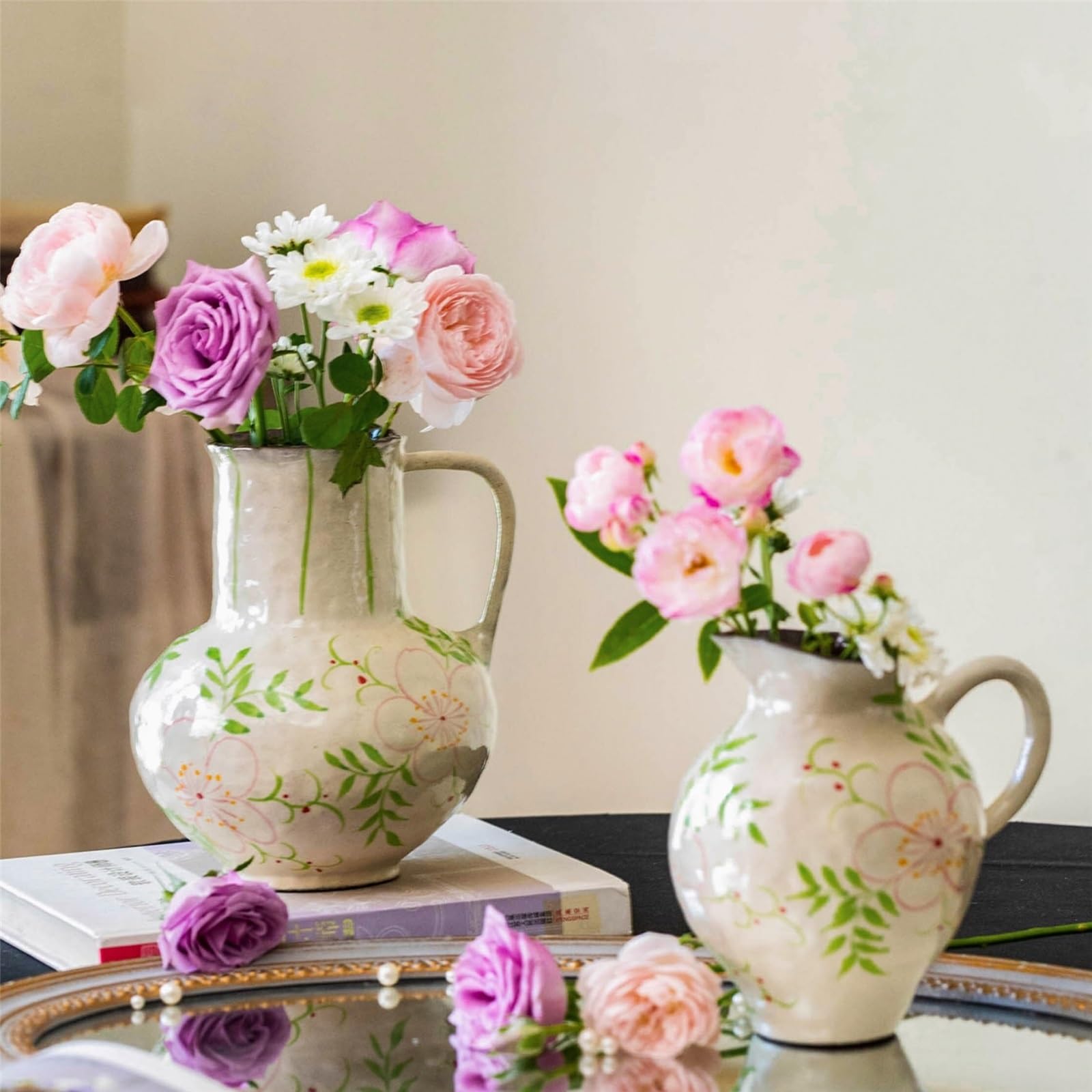 Vase à Fleurs Peint la Main en céramique Décoration d'intérieur | Décoration de la maison(Petit)
