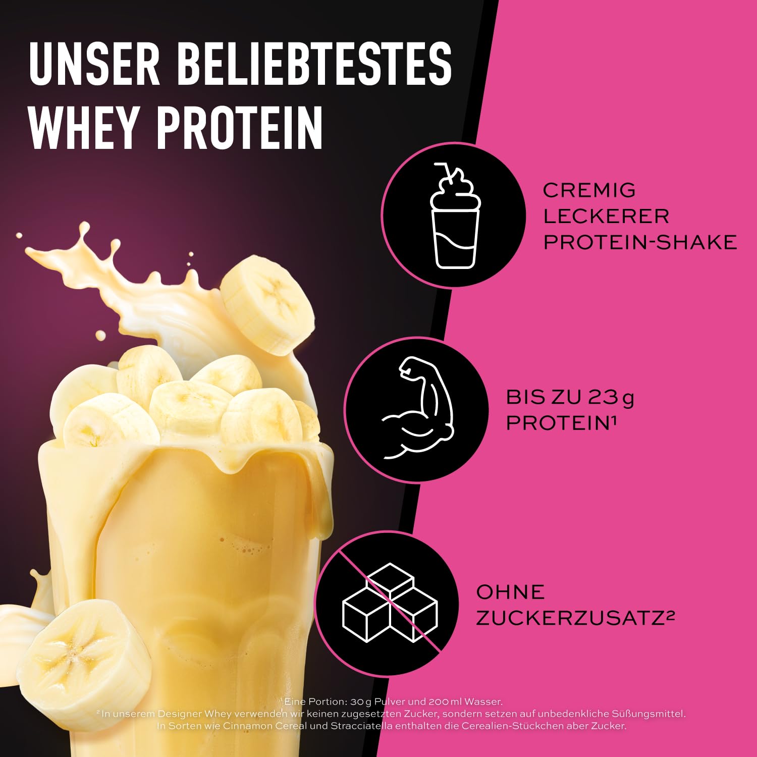 ESN Designer Whey, Banana Milk, 908 g Esn Designer Whey Protein Big Pack 2500 G Eiweißpulver Reich An Essentiellen Aminosäuren ' Eaas Sehr Gut Löslich 83 Portionen