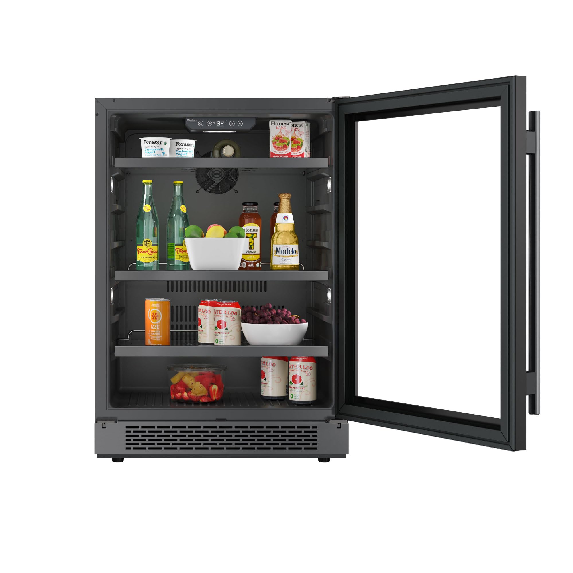 Avallon Abr242sglh 24 Inch Wide 140 Can Energy Efficient Beverage Center With LED Lighting, Double Pane Glass, Touch Control Panel And Left Swing Door on Fridge.com - View 6