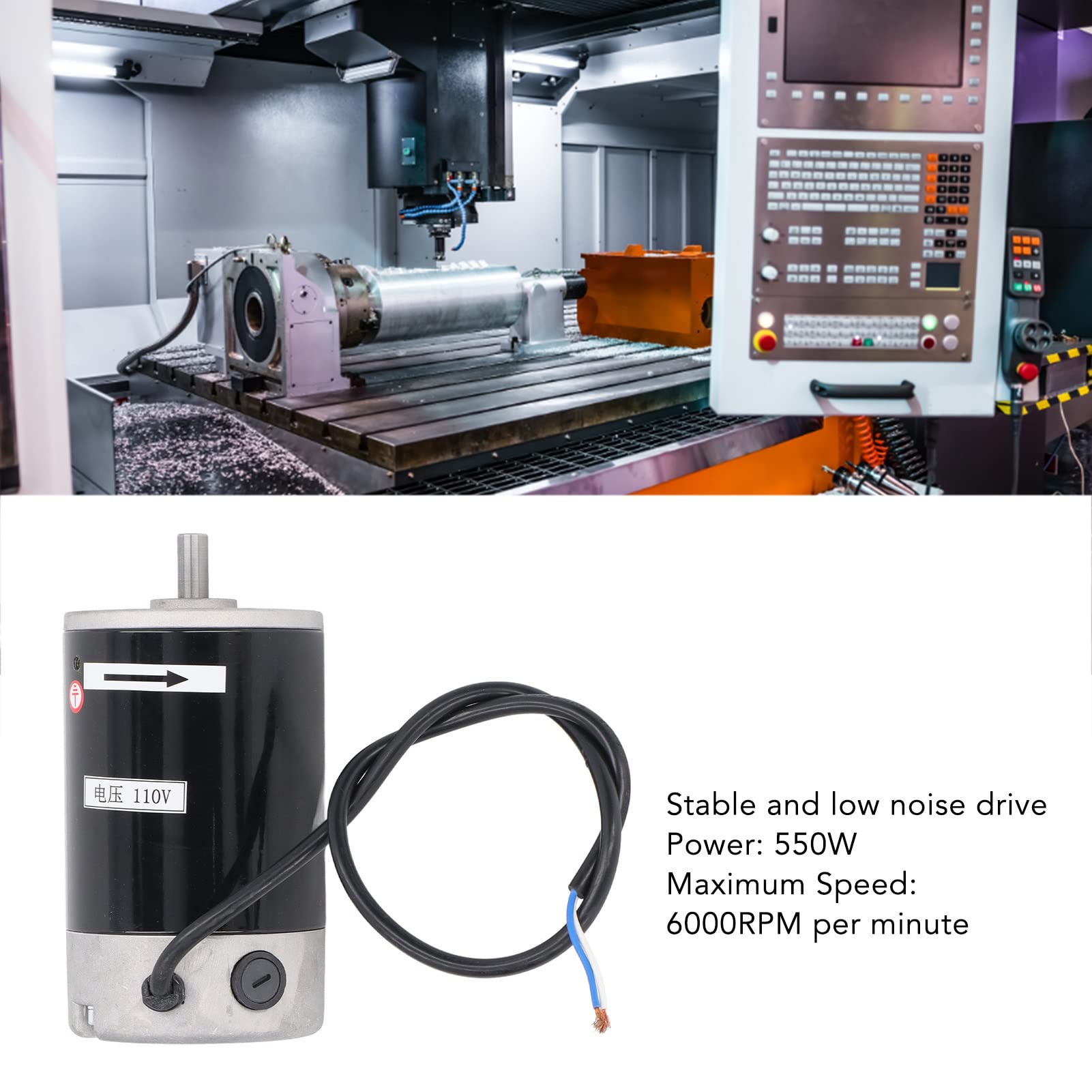 Moteur Tour à Métaux 550W 6000 Tr/min - Pour Machine CJ18A Et Similaires, 220V - 10