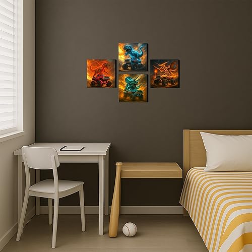 Miniatura 5 de Deveosa Póster de dinosaurio para cuarto de baño, decoración de dinosaurio, para niños, decoración de dinosaurios, para niños pequeños