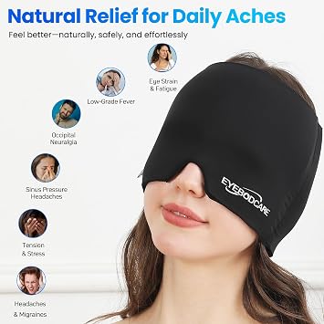 Migraine Relief Cap, 2 Pack, Black